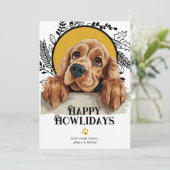 Happy Howlidays English Cocker Spaniel Feestdagenkaart (Staand voorkant)