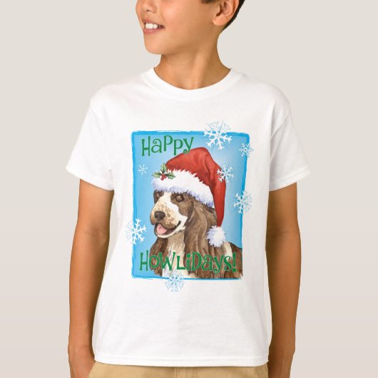 Happy Howlidays English Cocker Spaniel T-shirt (Voorkant)