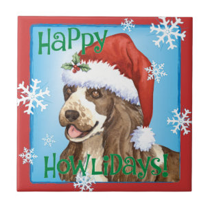 Happy Howlidays English Cocker Spaniel Tegeltje