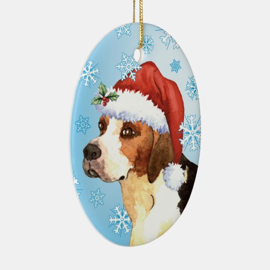 Happy Howlidays English Foxhound Keramisch Ornament (Rechts)