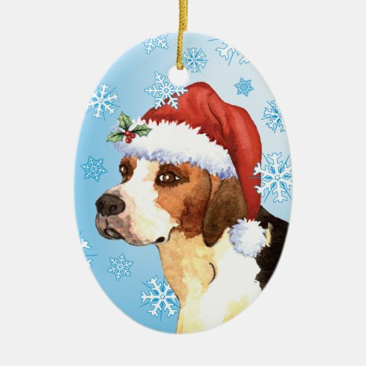 Happy Howlidays English Foxhound Keramisch Ornament (Voorkant)