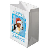 Happy Howlidays English Foxhound Medium Cadeauzakje (Achterkant Gekanteld)