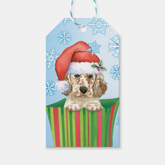 Happy Howlidays English Setter Cadeaulabel (Voorkant)