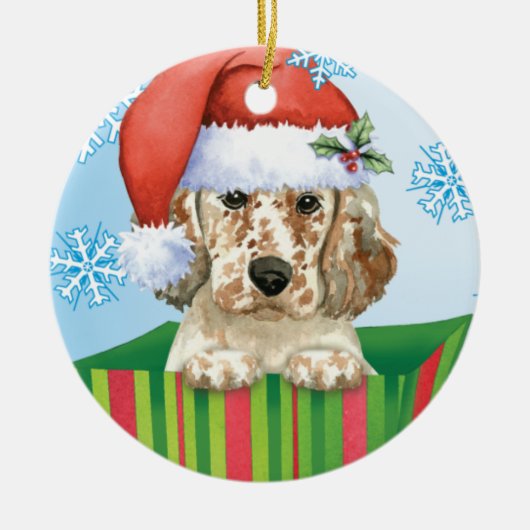 Happy Howlidays English Setter Keramisch Ornament (Voorkant)