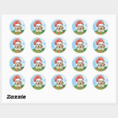 Happy Howlidays English Setter Ronde Sticker (Vel)