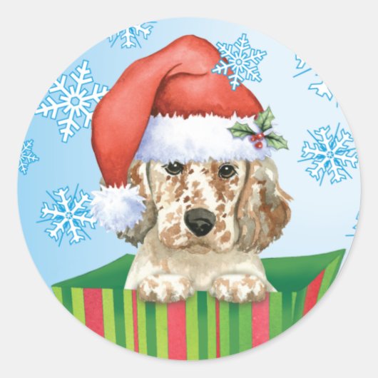 Happy Howlidays English Setter Ronde Sticker (Voorkant)