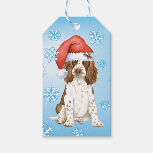 Happy Howlidays English Springer Spaniel Cadeaulabel (Voorkant)