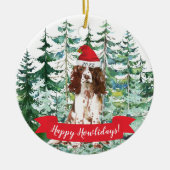 Happy Howlidays English Springer Spaniel Keramisch Ornament (Voorkant)