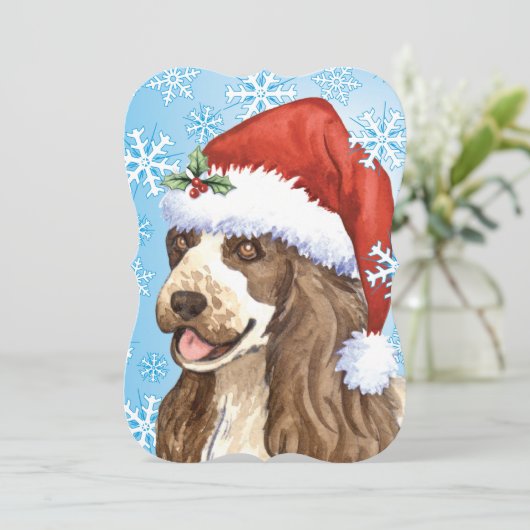 Happy Howlidays Englsih Cocker Spaniel Feestdagenkaart (Staand voorkant)