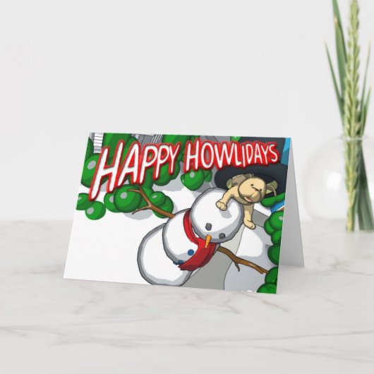 Happy Howlidays Feestdagen Kaart (Voorkant)