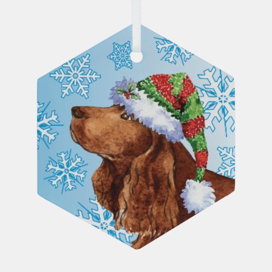 Happy Howlidays Field Spaniel Ceramic Ornament (Achterkant)