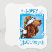 Happy Howlidays Field Spaniel Holiday Card Feestdagenkaart (Voorkant / Achterkant)