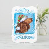Happy Howlidays Field Spaniel Holiday Card Feestdagenkaart (Staand voorkant)