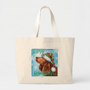 Happy Howlidays Field Spaniel Large Canvas tas