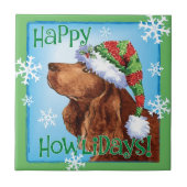 Happy Howlidays Field Spaniel Tile Tegeltje (Voorkant)