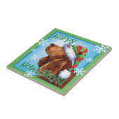 Happy Howlidays Field Spaniel Tile Tegeltje (Zijkant)
