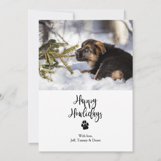 Happy Howlidays Flat Kerstcard Sjabloon Kaart (Voorkant)