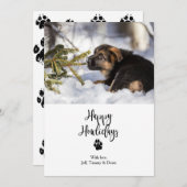 Happy Howlidays Flat Kerstcard Sjabloon Kaart (Voorkant / Achterkant)