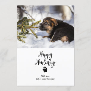 Happy Howlidays Flat Kerstcard Sjabloon Kaart
