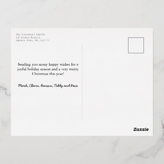 Happy Howlidays Foil Paw Print Dog Holiday Folie Feestdagen Briefkaart (Achterkant)