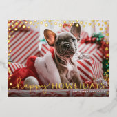 Happy Howlidays Foil Paw Print Dog Holiday Folie Feestdagen Briefkaart (Voorkant)