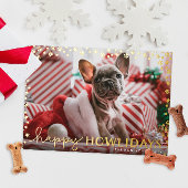 Happy Howlidays Foil Paw Print Dog Holiday Folie Feestdagen Briefkaart