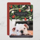 Happy Howlidays Foto | Partridge Pear-boom Feestdagenkaart (Voorkant / Achterkant)