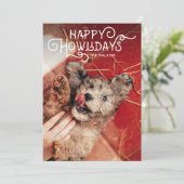 Happy Howlidays | Foto Pet Feestdagenkaart (Staand voorkant)