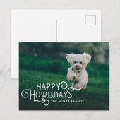 Happy Howlidays | Foto Pet Feestdagenkaart (Voorkant / Achterkant)