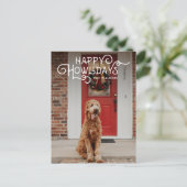 Happy Howlidays | Foto Pet Feestdagenkaart (Staand voorkant)