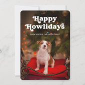 Happy Howlidays | Foto van uw hond grappig kerstfe Feestdagenkaart (Voorkant)