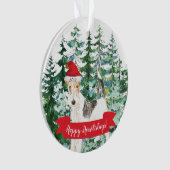Happy Howlidays Fox Terrier Dog Kerstmis Ornament (voorkant)