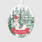 Happy Howlidays Fox Terrier Dog Kerstmis Ornament (voorkant)