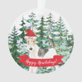 Happy Howlidays Fox Terrier Dog Kerstmis Ornament (voorkant)
