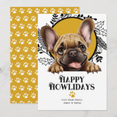 Happy Howlidays French Bulldog Dog Kerstmis Feestdagenkaart (Voorkant / Achterkant)