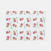 Happy Howlidays Frenchie Fleece Deken (Voorkant (Horizontaal))