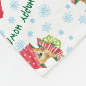 Happy Howlidays Frenchie Fleece Deken (Hoek)