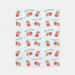 Happy Howlidays Frenchie Fleece Deken