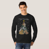 Happy Howlidays  Funny Dog & Cat Christmas Tree T-shirt (Voorkant volledig)