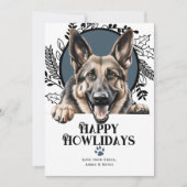 Happy Howlidays German Shepherd Dog Kerstmis Feestdagenkaart (Voorkant)