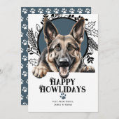 Happy Howlidays German Shepherd Dog Kerstmis Feestdagenkaart (Voorkant / Achterkant)