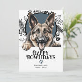 Happy Howlidays German Shepherd Dog Kerstmis Feestdagenkaart (Staand voorkant)
