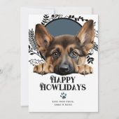 Happy Howlidays German Shepherd Dog Kerstmis Feestdagenkaart (Voorkant)