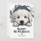 Happy Howlidays geweldige pyreneeën Hond Feestdagenkaart (Voorkant)