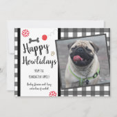 Happy Howlidays Gingham Dog Kerstmis Feestdagenkaart (Voorkant)