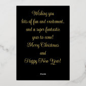 Happy Howlidays Gold Abstract Poodle Dog Kerstmis Folie Feestdagenkaart (Achterkant)