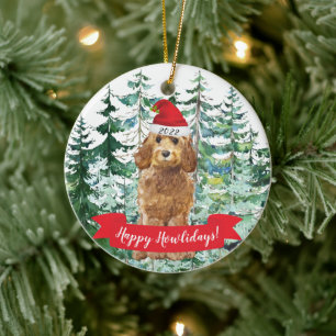 Happy Howlidays Golden Cockapoo Keramisch Ornament