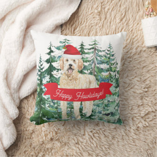 Happy Howlidays Golden Doodle Dog Kerstmis Kussen