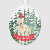 Happy Howlidays Golden Doodle Dog Kerstmis Ornament (voorkant)