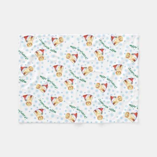 Happy Howlidays Golden Fleece Deken (Voorkant (Horizontaal))